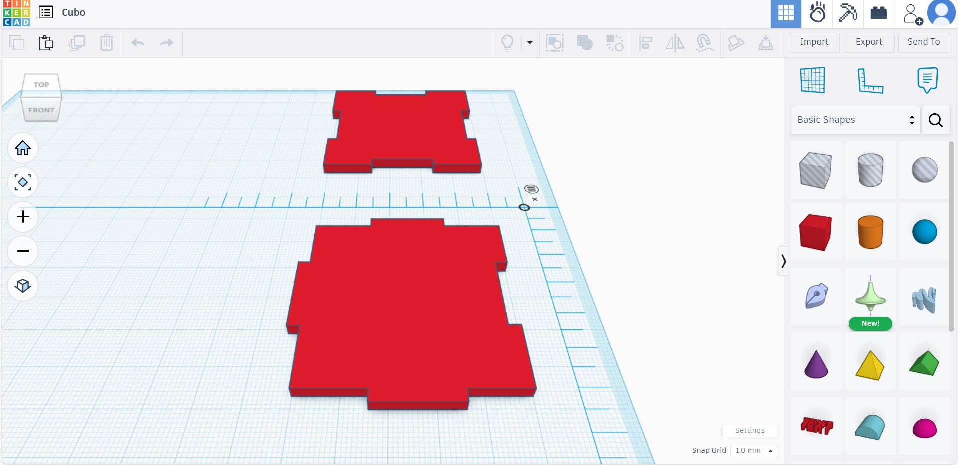 Diseño del cubo en Tinkercad